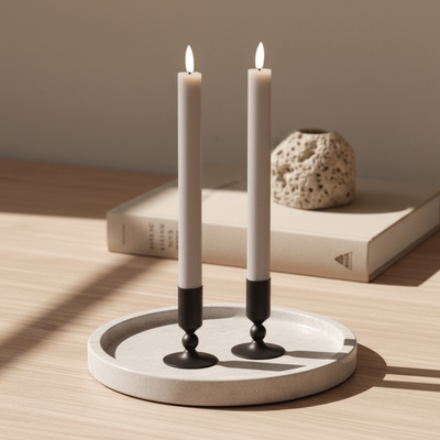 2 stk. LED Kronelys Grå – 22,5 cm