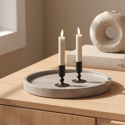 2 stk. LED Kronelys – 11 cm Sandfarvet