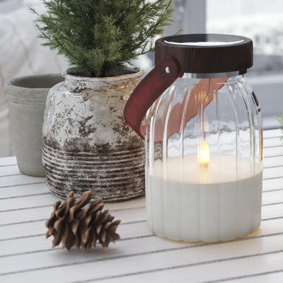 LED Glas Lanterne 17cm - Deluxe Homeart