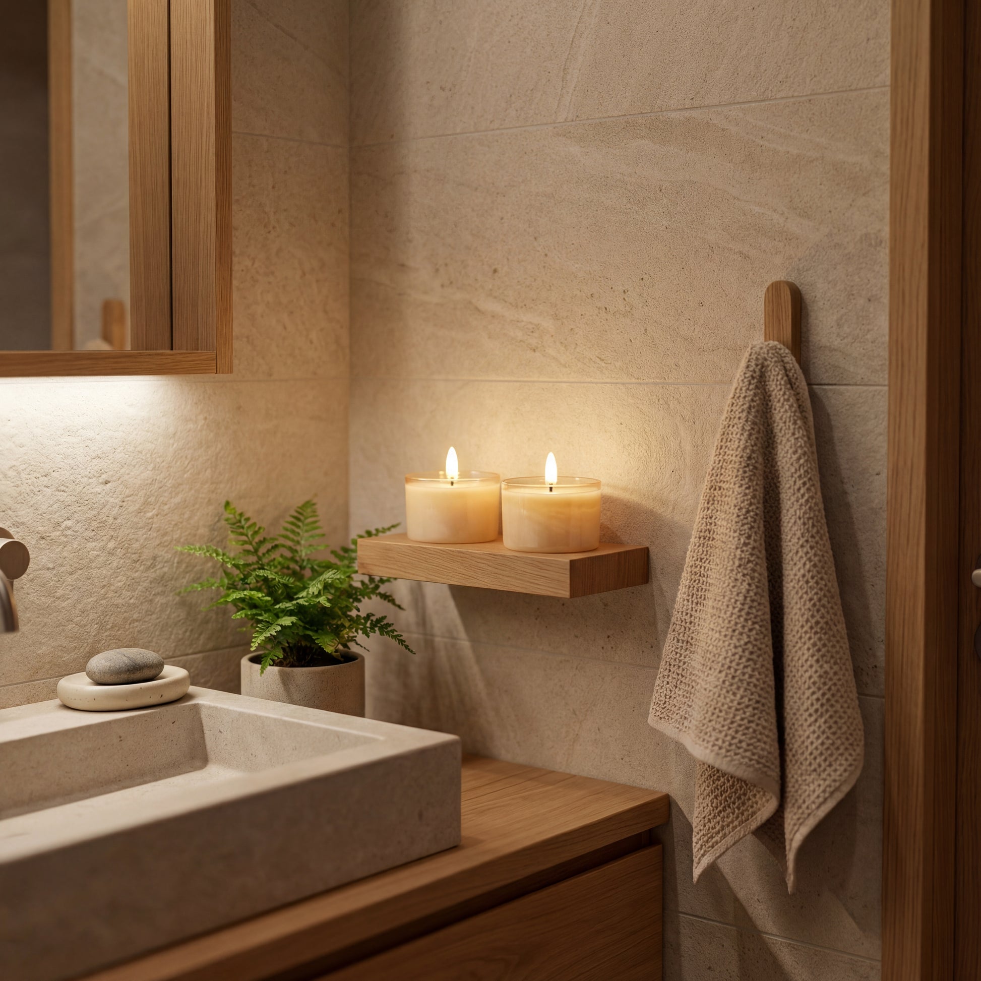 Jumbo LED fyrfadslys i glas - Amber - Nordic Flame