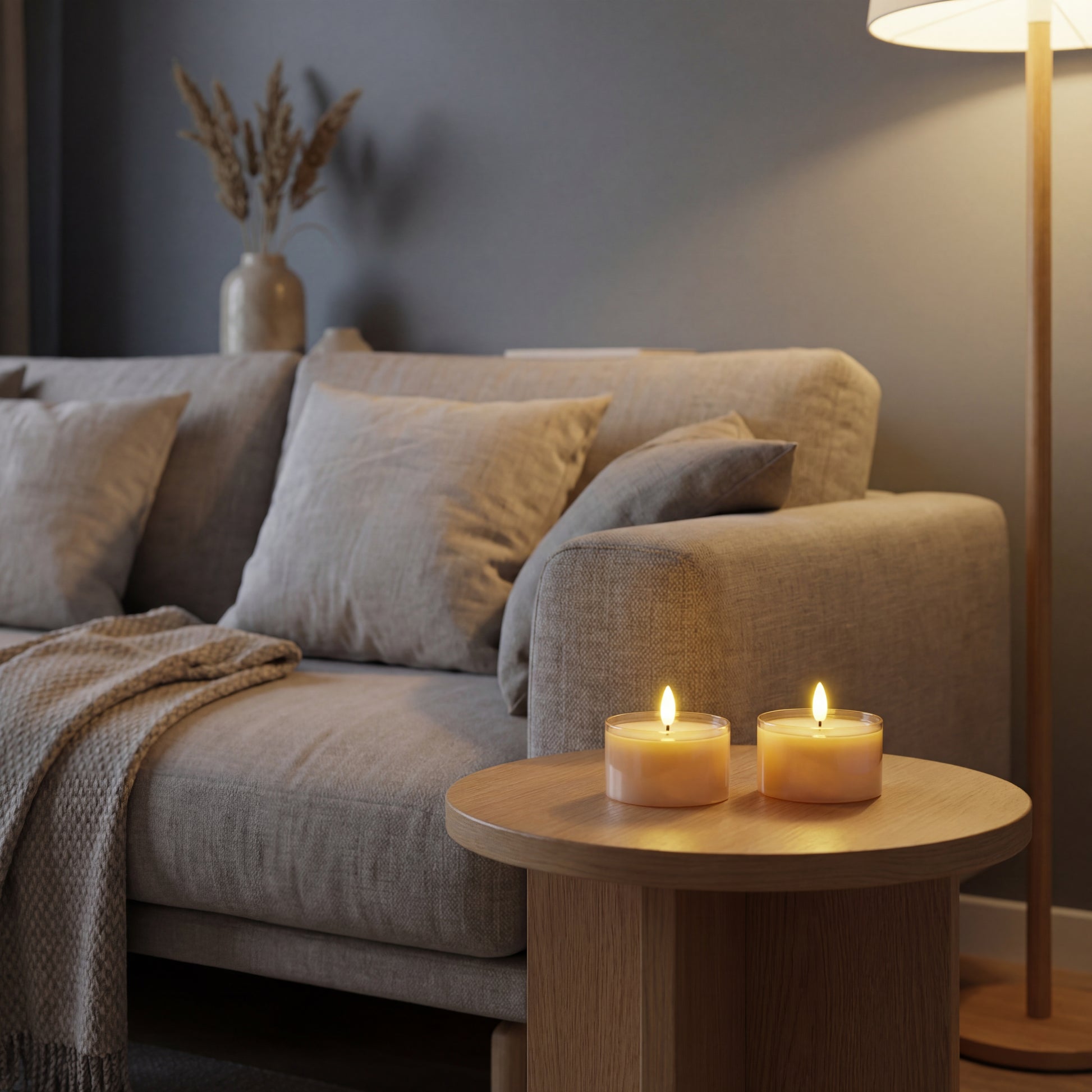 Jumbo LED fyrfadslys i glas - Amber - Nordic Flame