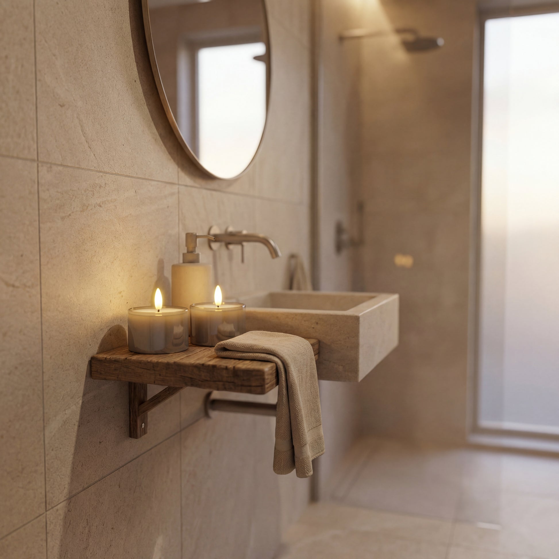 Jumbo LED fyrfadslys i glas - Grå - Nordic Flame