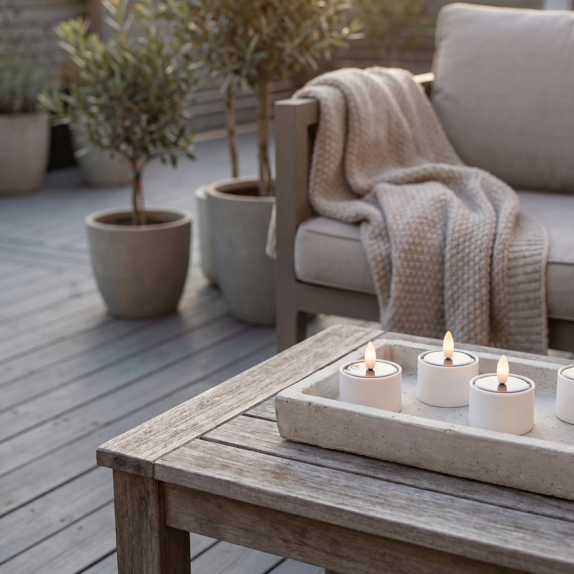 Solcelle fyrfadslys udendørs , 4 stk 3D flamme - Nordic Flame