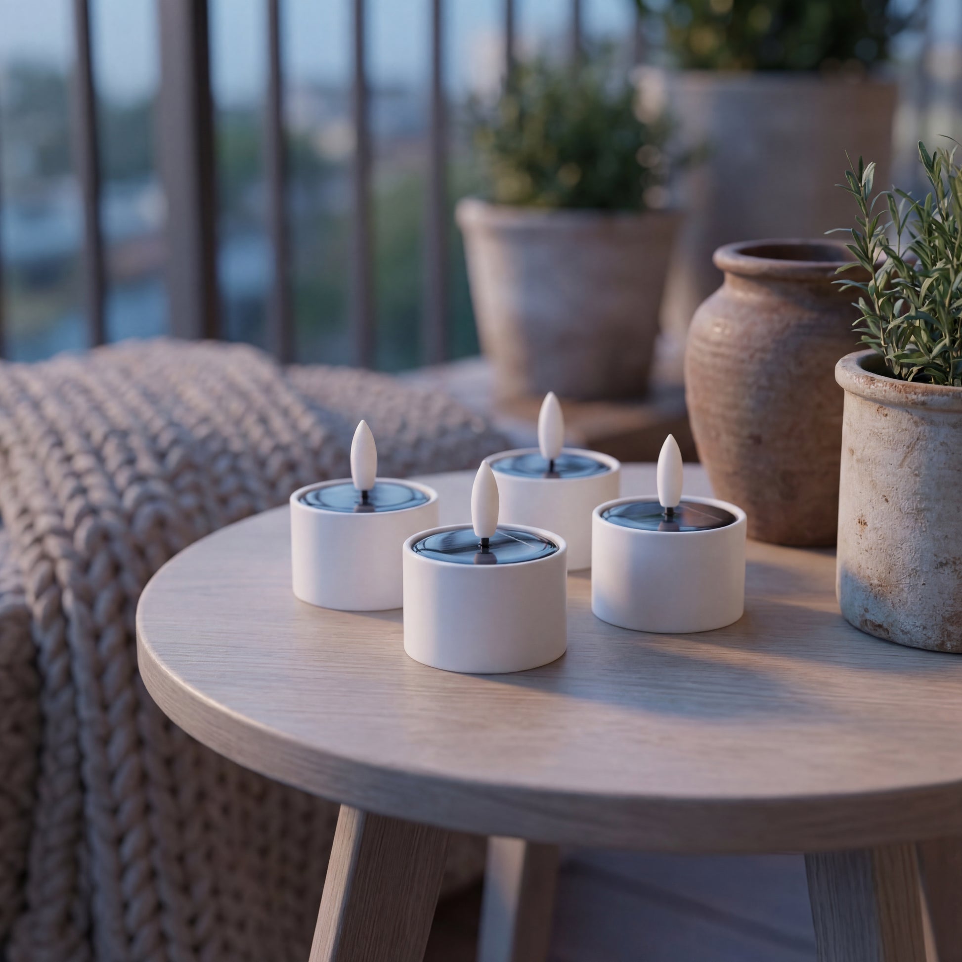 Solcelle fyrfadslys udendørs , 4 stk 3D flamme - Nordic Flame