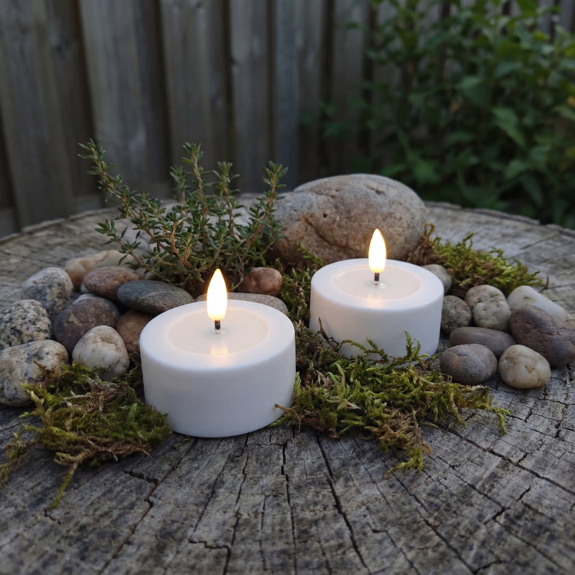 Udendørs LED Fyrfadslys 2-pak – Real Flame Tealights fra Deluxe Homeart