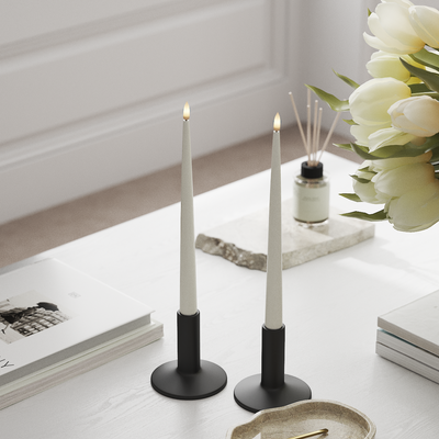 LED Kertelys med lak 2 stk 28 cm