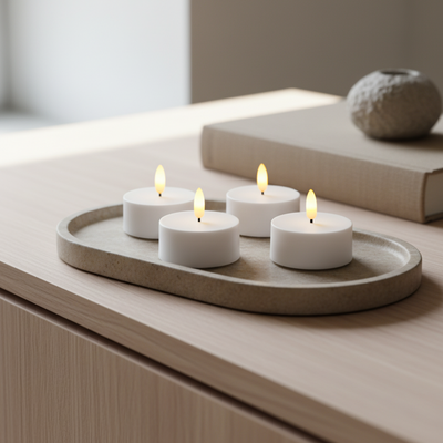 LED Fyrfadslys Jumbo 4-pak Hvid