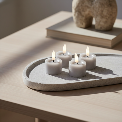 LED Fyrfadslys I Voks – 4-pak Grå