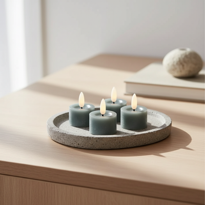 LED Fyrfadslys I Voks – 4-pak Grøn