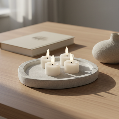 LED Fyrfadslys I Voks – 4-pak Hvid