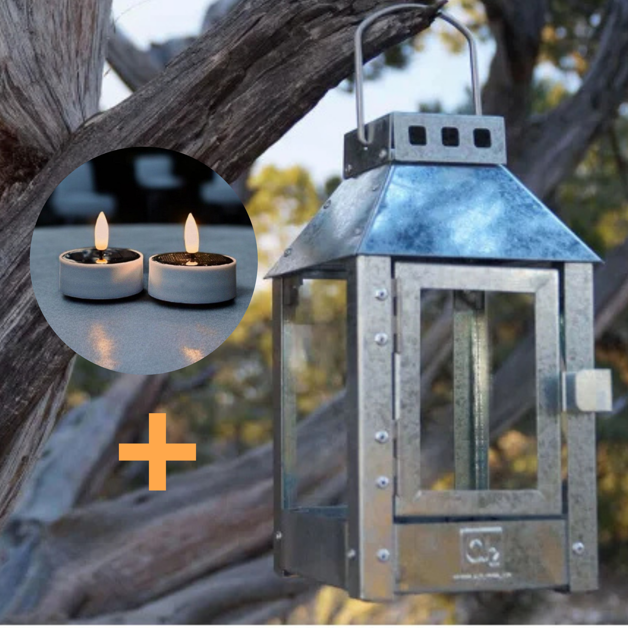 A2 Living lanterne + Jumbo solcelle fyrfadslys