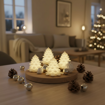 Hvide LED Juletræer – 4 stk. julebelysning (H 7 cm) Deluxe Homeart