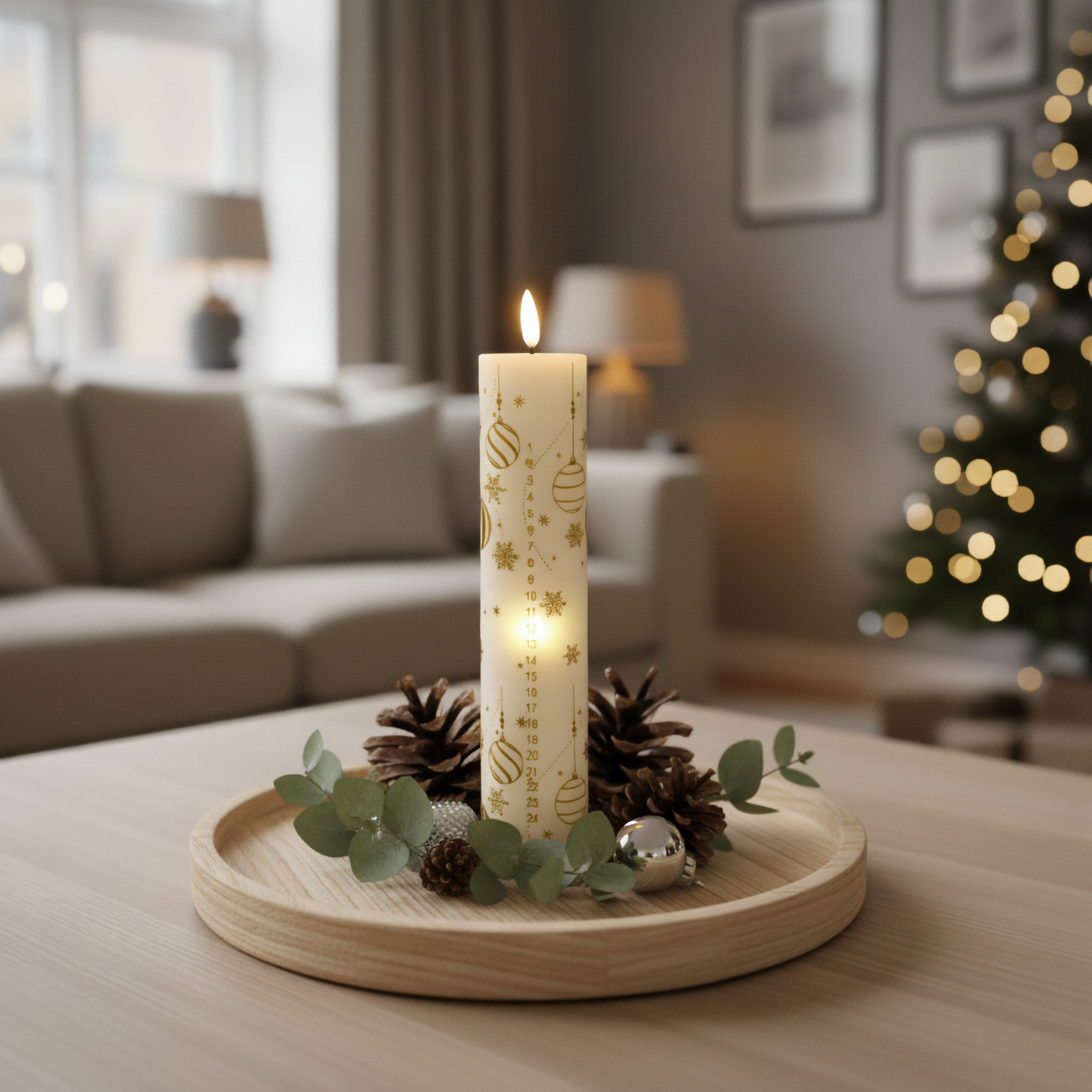 LED Kalenderlys inkl. fjernbetjening og batterier - Deluxe Homeart