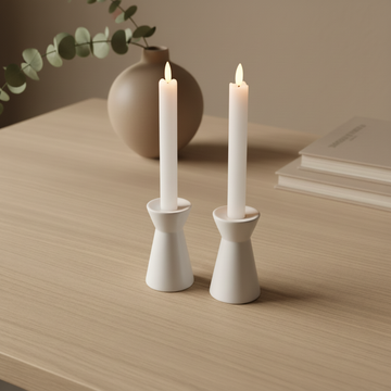 2 Pack - Romantik LED Kronelys pakke - Hvid