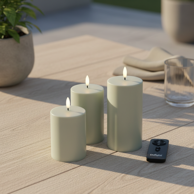 Udendørs 3-Pak Deluxe LED-lys inkl fjernbetjening - Salvie Grøn