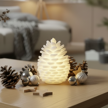 LED Grankogle Stearin  (13 cm) - Deluxe Homeart