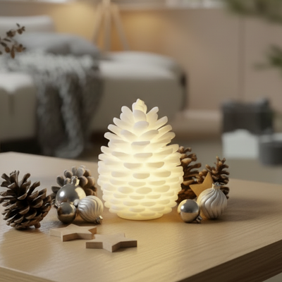 LED Grankogle Stearin  (13 cm) - Deluxe Homeart