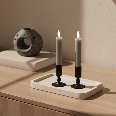 2 stk. LED Kronelys Grå –  11 cm