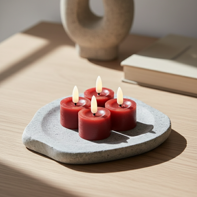 LED Fyrfadslys I Voks – 4-pak Rød