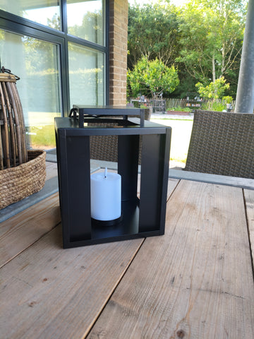 Lanterne med LED bloklys - 25 cm