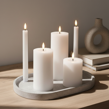 LED lyspakke rillet - 5 pak hvid inkl fjernbetjening