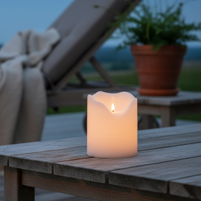 LED bloklys udendørs 20cm inkl. 6 timers timer