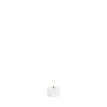 Uyuni LED Fyrfadslys, Nordic White, Smooth, Ø5 x H2,8 cm