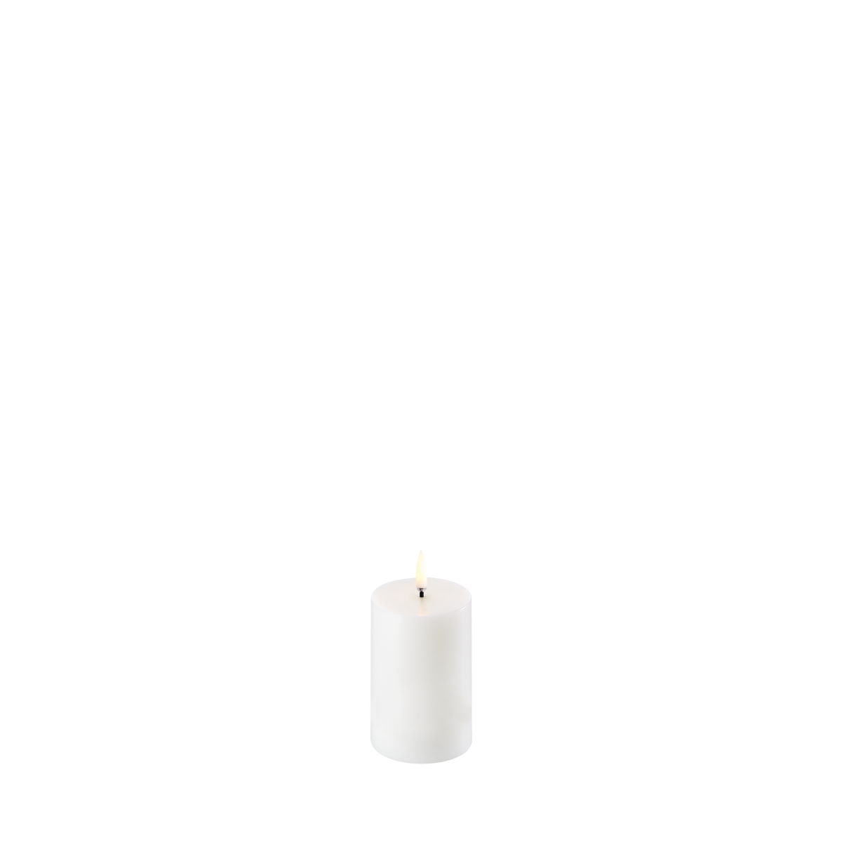 Uyuni LED Bloklys, Nordic White, Smooth, Ø5 x H7,5 cm
