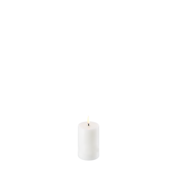 Uyuni LED Bloklys, Nordic White, Smooth, Ø5 x H7,5 cm