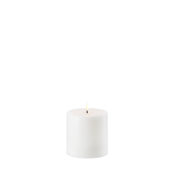 Uyuni LED Bloklys, Nordic White, Smooth, Ø10,1 x H10 cm