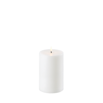 Uyuni LED Bloklys, Nordic White, Smooth, Ø10,1 x H15 cm