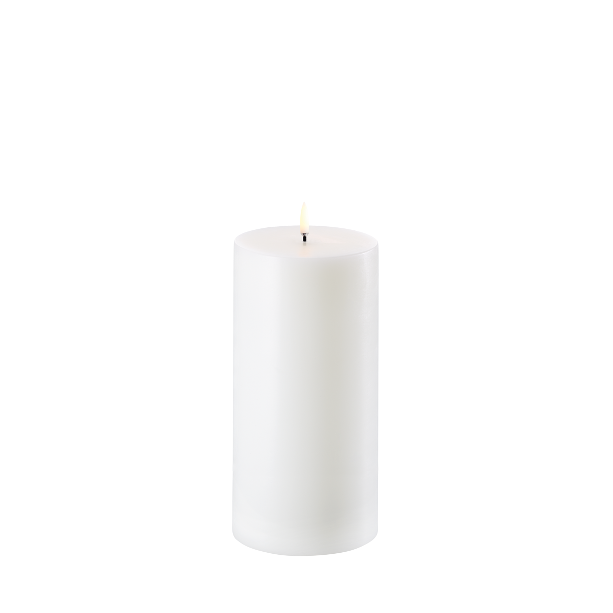 Uyuni LED Bloklys, Nordic White, Smooth, Ø10,1 x H20 cm