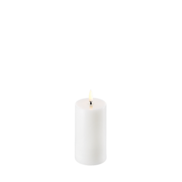 Uyuni LED Bloklys, Nordic White, Smooth, Ø5,8 x H10,1 cm