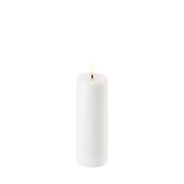 Uyuni LED Bloklys, Nordic White, Smooth, Ø5,8 x H15 cm