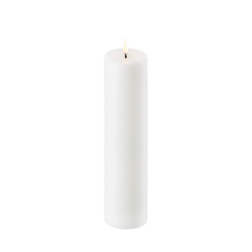 Uyuni LED Bloklys, Nordic White, Smooth, Ø5,8 x H22 cm