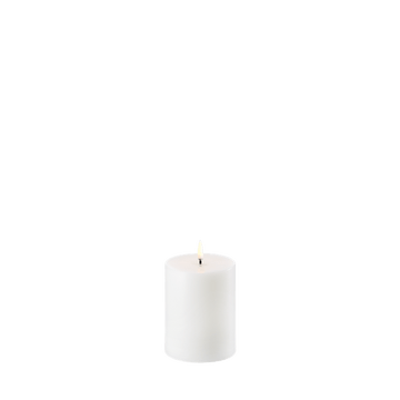 Uyuni LED Bloklys, Nordic White, Smooth, Ø7,8 x H10 cm