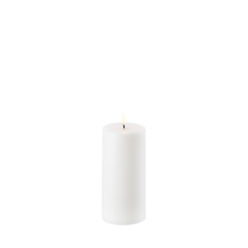Uyuni LED Bloklys, Nordic White, Smooth, Ø7,8 x H15 cm